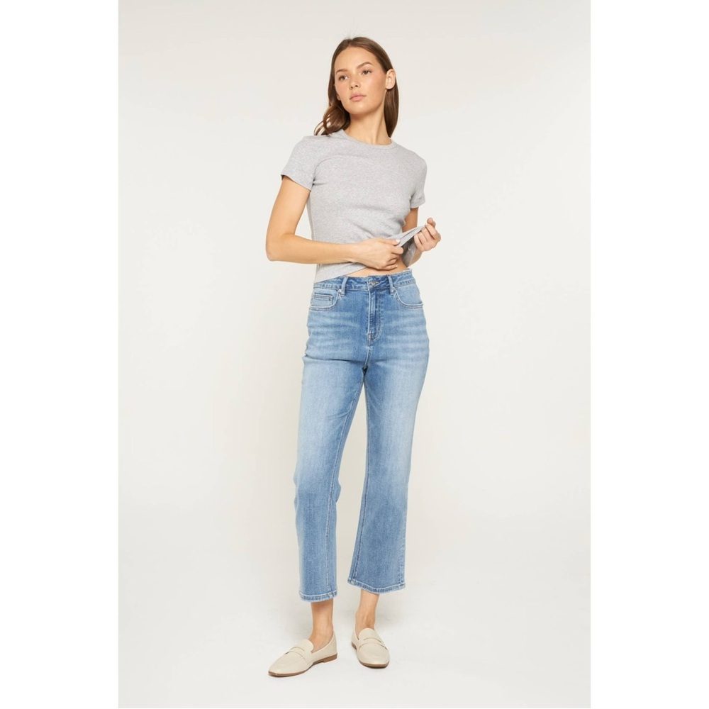 Mica Cropped Light Blue Women's Straight Leg Jeans